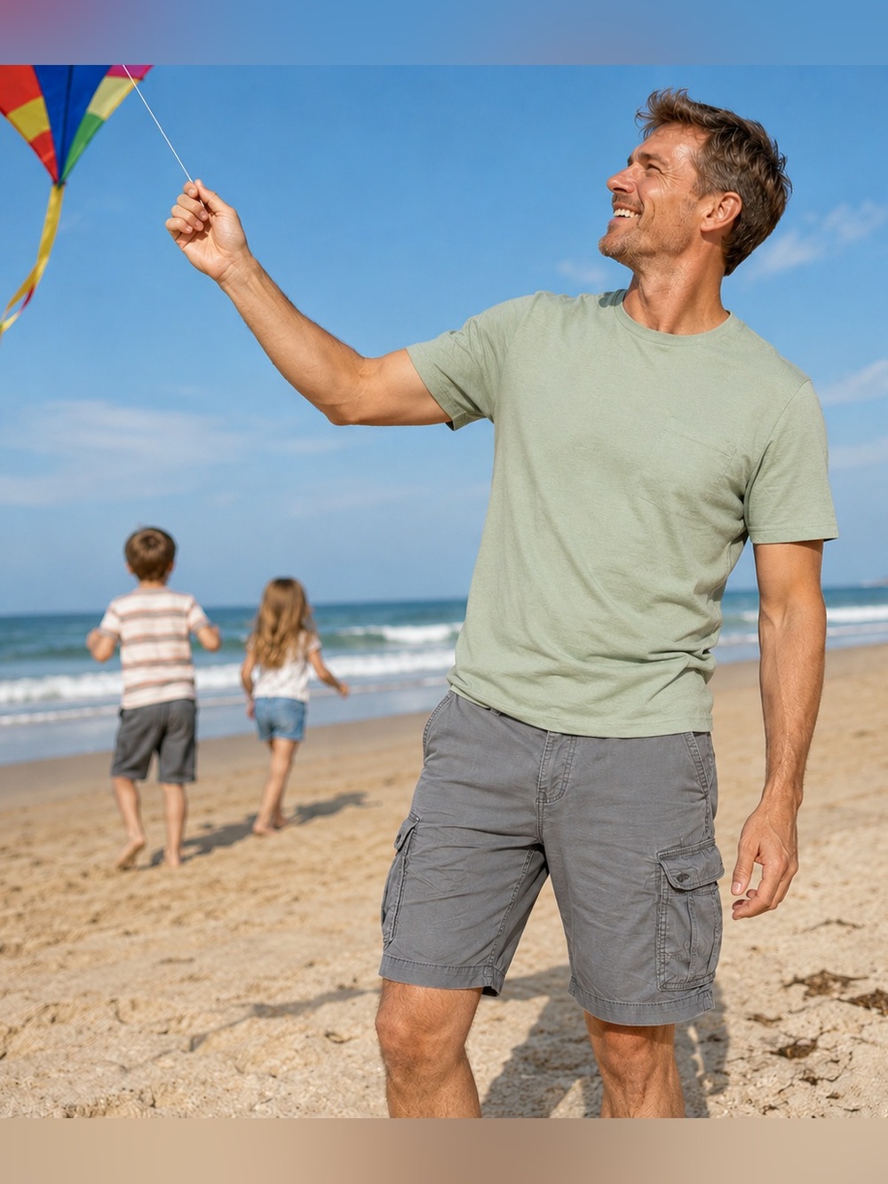 Arizona Cargo Shorts Mens 40 Gray Flex Classic Fit Utility Casual
